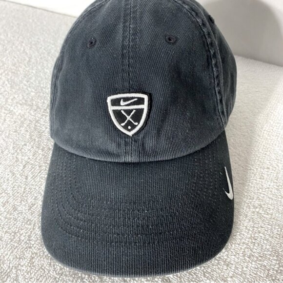 Nike Golf Tour Challenge Black Ribbed Texture Adjustable Fit Ball Cap Hat - Picture 2 of 12